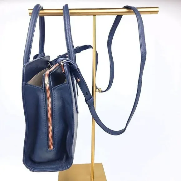 NWT RADLEY London Arlington Court Navy Blue Satchel Crossbody Bag Quiet Luxury - Picture 7 of 16